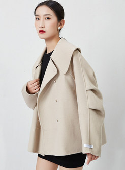 Lapel Straight Double-breasted Wool Peacoat
