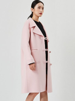 Casual Single-breasted Straight Woolen Overcoat