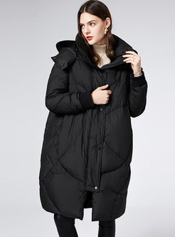 Removable Hooded Straight Down Coat