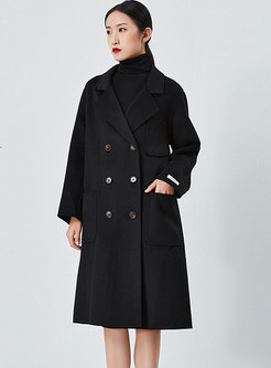 Double-breasted Straight Wool Overcoat