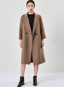 Double-breasted Straight Wool Peacoat
