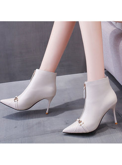 Pointed Toe High Heel Martin Boots