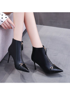 Pointed Toe High Heel Martin Boots