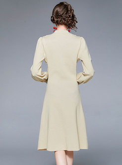 V-neck Bridesmaid Knitted Dress