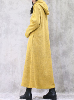 Casual Hooded Long Sleeve Straight Sweater Dress