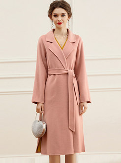 Brief Straight Long Double-wool Overcoat