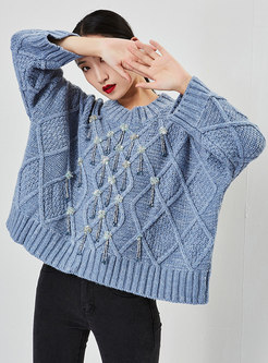 Tassel Plaid Winter Pullover Sweater