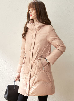 Brief Hooded Shiny Loose Down Coat
