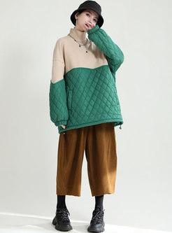 Long Sleeve Patchwork Pullover Color-blocked Sweatshirt