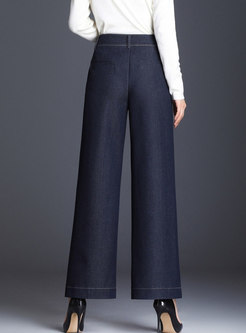 High Waisted Plus Size Wide Leg Jeans