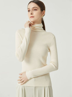 Turtleneck Long Sleeve Slim Wool Sweater