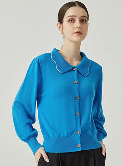 Long Sleeve Single-breasted Cashmere Cardigan