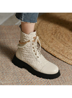 Rounded Toe Block Heel Ankle Boots