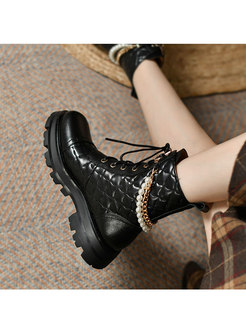 Rounded Toe Block Heel Ankle Boots