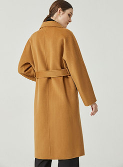 Cocoon Double-breasted Long Wool Peacoat