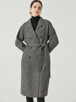 Cocoon Double-breasted Long Wool Peacoat