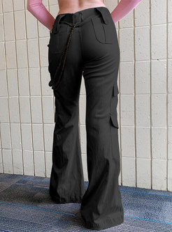 Casual High Waisted Straight Flare Pants
