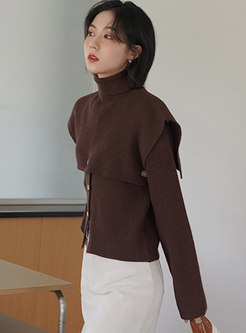 Long Sleeve Single-breasted Cardigan With Pullover Shawl