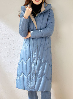 Hooded Straight Long Quilted Coat