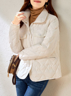 Turn-down Collar Single-breasted Quilted Coat