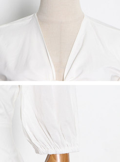 Color-blocked V-neck Half Sleeve Boho Maxi Dress
