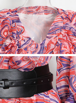 Long Sleeve Ruffle Floral Boho Maxi Dress