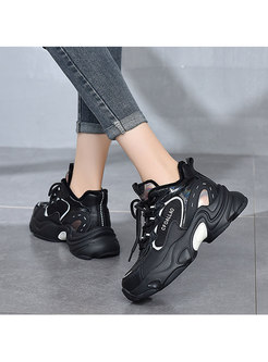 Casual Rounded Toe Fleece Lined Winter Sneakers