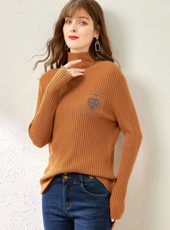 Long Sleeve Pullover Beaded Ribbed Sweater