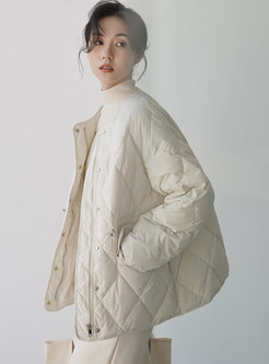 Rabbit Hair Patchwork Straight Quilted Coat
