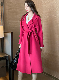 Stylish Straight Long Wool Blend Overcoat