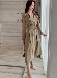 Double-breasted Belted Blazer Vest & Long Sleeve Coat