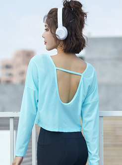 Long Sleeve Backless Quick-drying Yoga Top