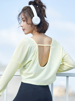 Long Sleeve Backless Quick-drying Yoga Top