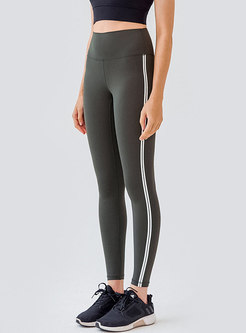 High Waisted Striped Tight Quick-drying Yoga Pants