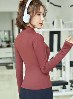 Mock Neck Tight Quick-drying Breathable Yoga Jacket