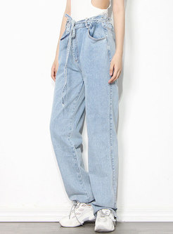 Brief High Waisted Straight Jeans