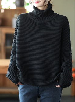 Turtleneck Pullover Loose Casual Sweater