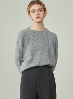 Crew Neck Pullover Loose Soft Sweater