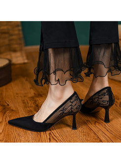 Pointed Toe Lace Patchwork Spring/Fall Pumps
