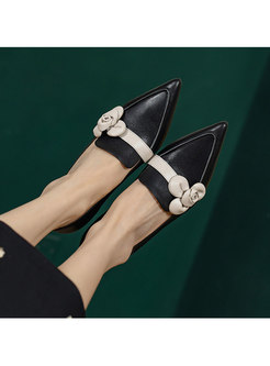Pointed Toe Flower Patchwork High Heel Shoes