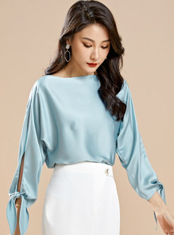 Chic Pullover Openwork Chiffon Pullover Blouse