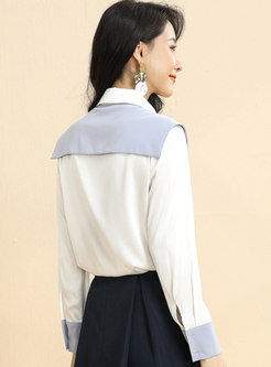 Color-blocked Patchwork Loose Blouse