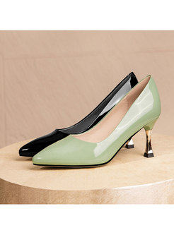 Chic Patent Leather Pointed Toe Pumps High Heels