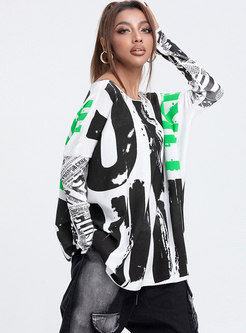 Plus Size Letter Print Pullover Knit Tee