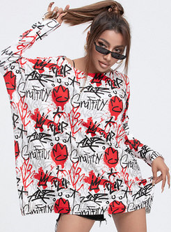 Letter Print Pullover Plus Size Knit Tee