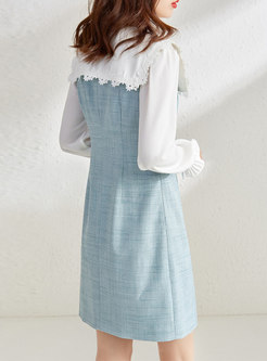 Long Sleeve Patchwork Mini Bodycon Dress