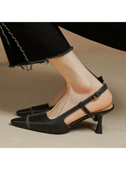 Pointed Toe Slingback High Heel Sandals