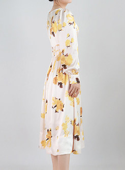 Floral Long Sleeves Maxi Dresses