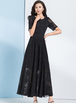 Bohemian Lace Splicing Long Maxi Dress
