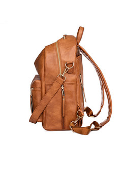 Backpack Purse PU Leather Zipper Bags Casual Backpacks Shoulder Bags